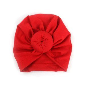 NWT red knotted turban hat for babies toddlers